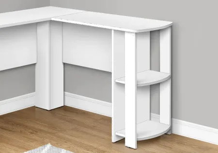 White 48-Inch Modern Corner Office Desk