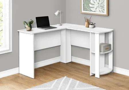 White 48-Inch Modern Corner Office Desk