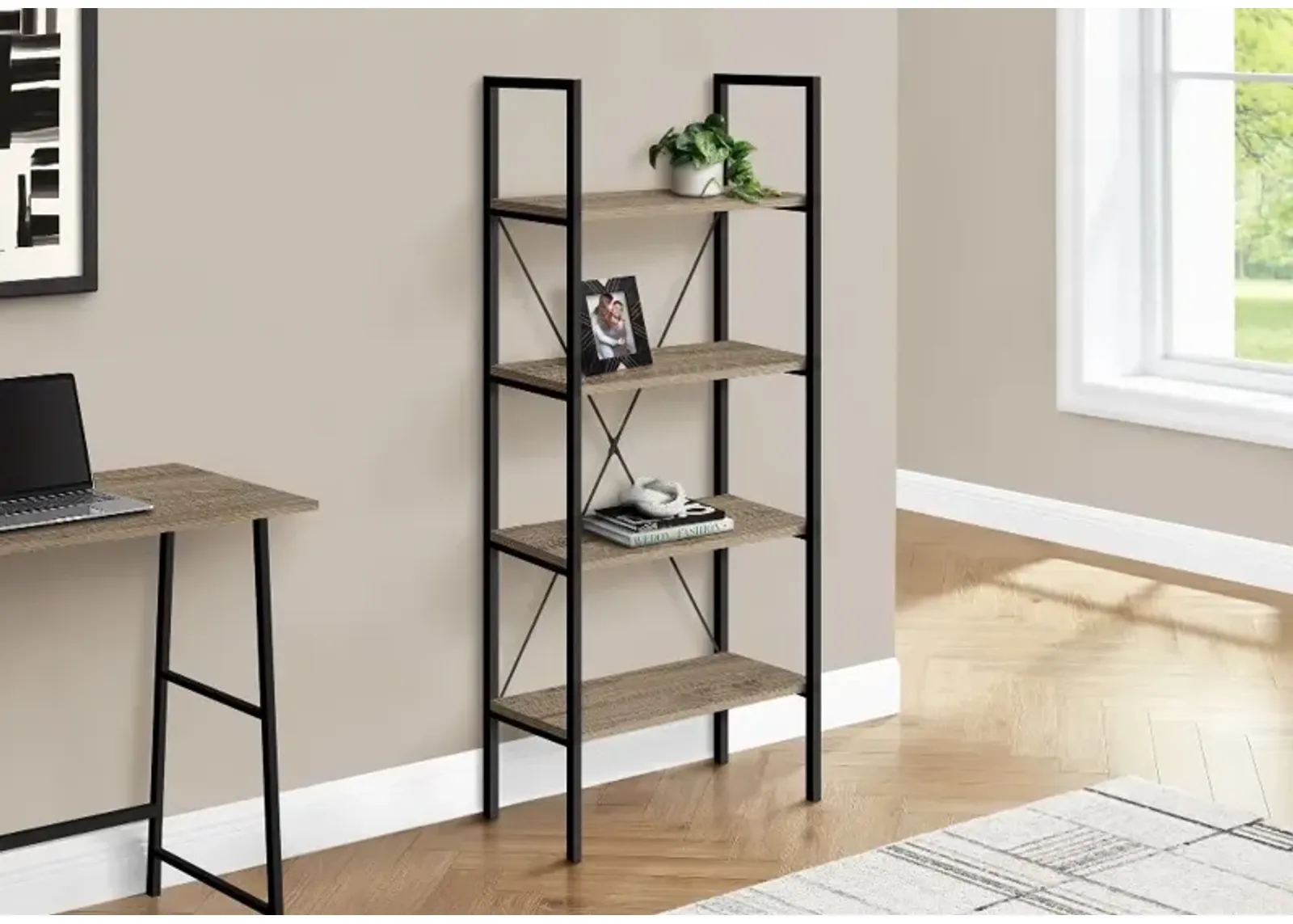 Winston 48-Inch Brown Modern Bookshelf