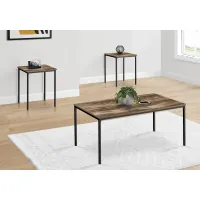 Carly Brown 3 Piece Living Room Table Set