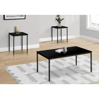 Carly Black 3 Piece Living Room Table Set