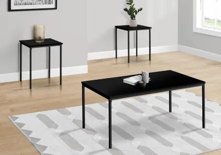 Carly Black 3 Piece Living Room Table Set