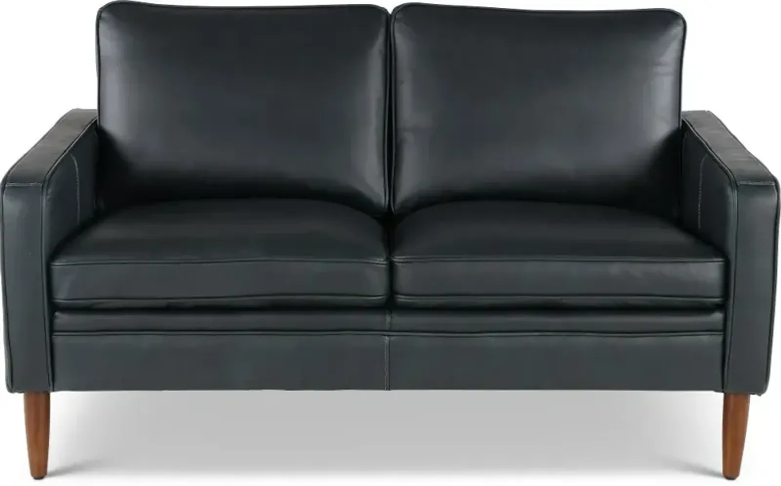 Volcano Blue Leather Loveseat