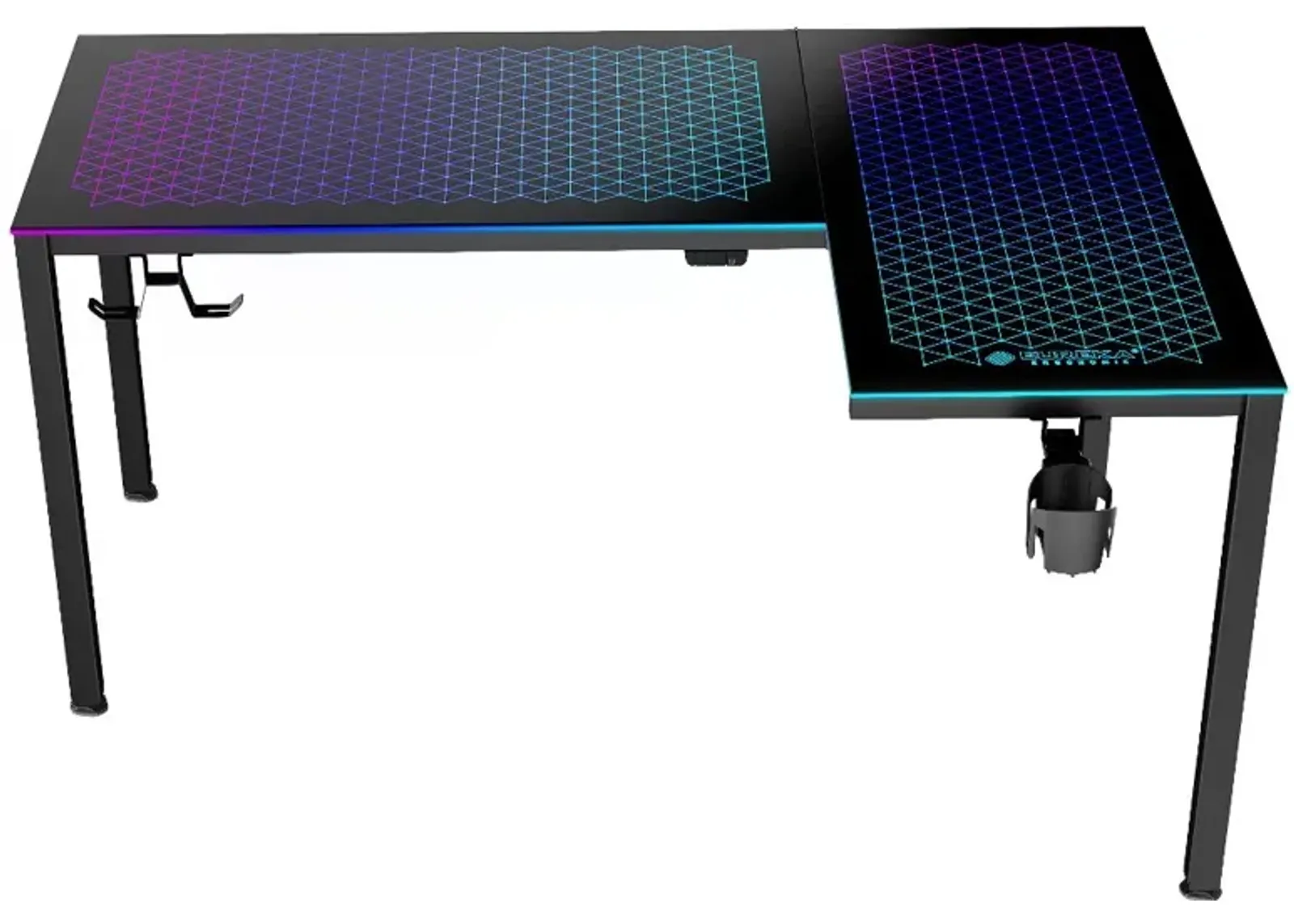 Spectrum Black L Shaped Gaming Desk