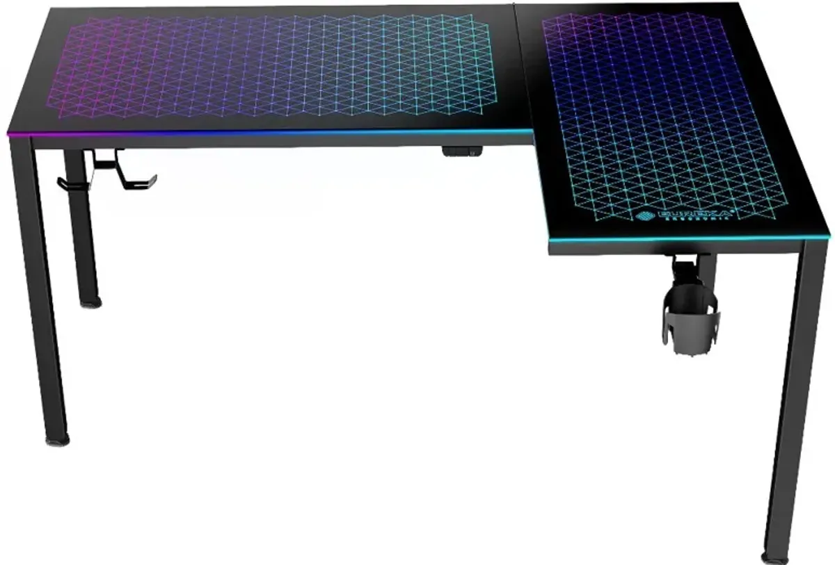 Spectrum Black L Shaped Gaming Desk