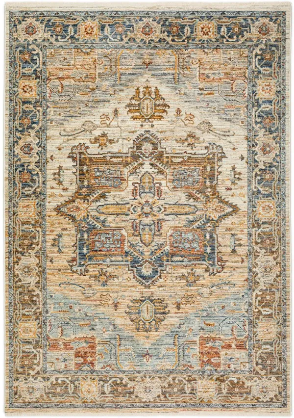 Bergama 5 x 8 Riverview Blue Area Rug