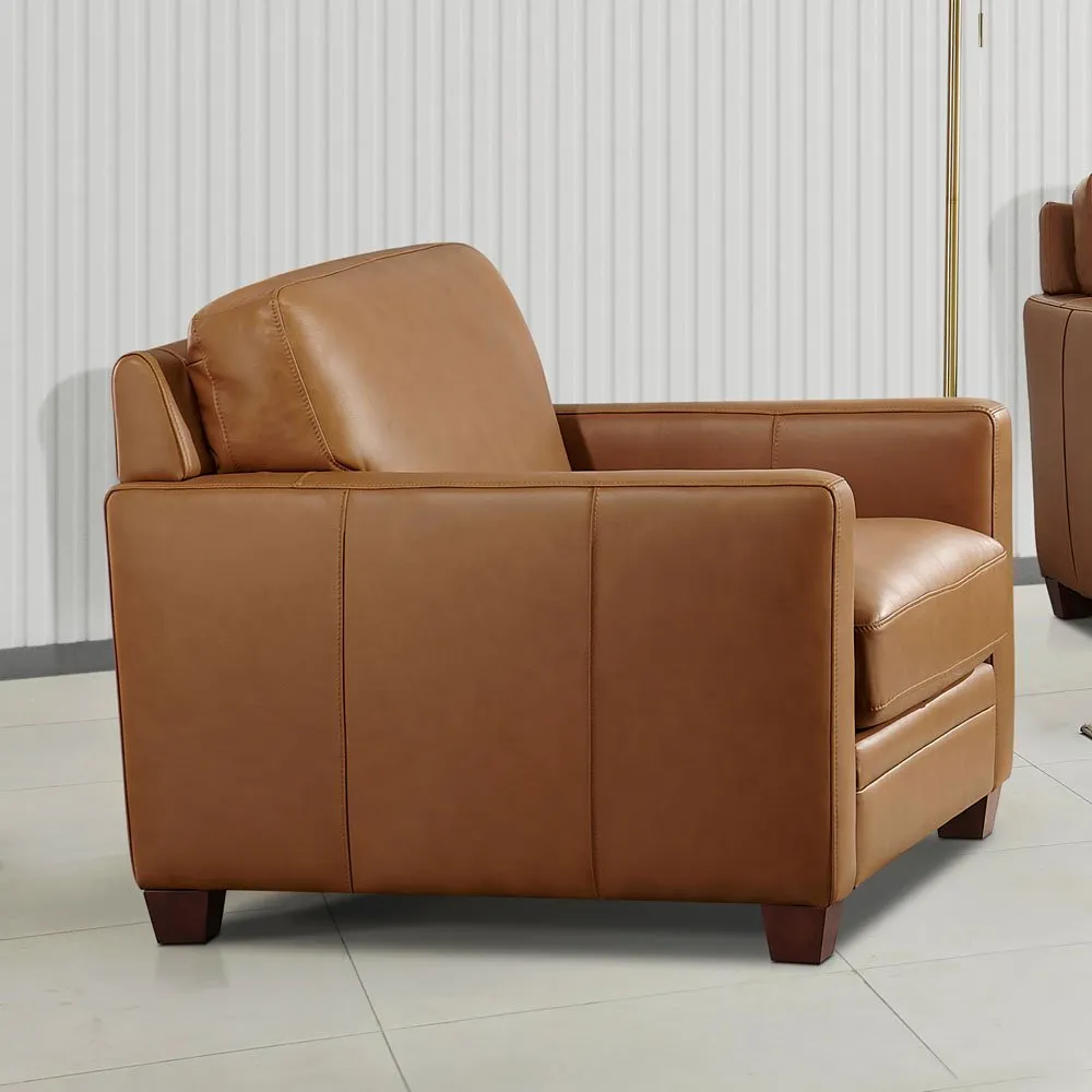 Como Cognac Brown Leather Chair