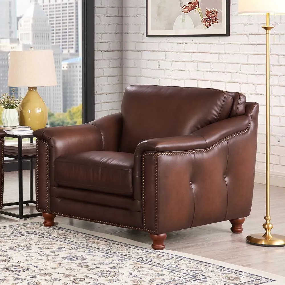 Billingham Caramel Brown Leather Chair