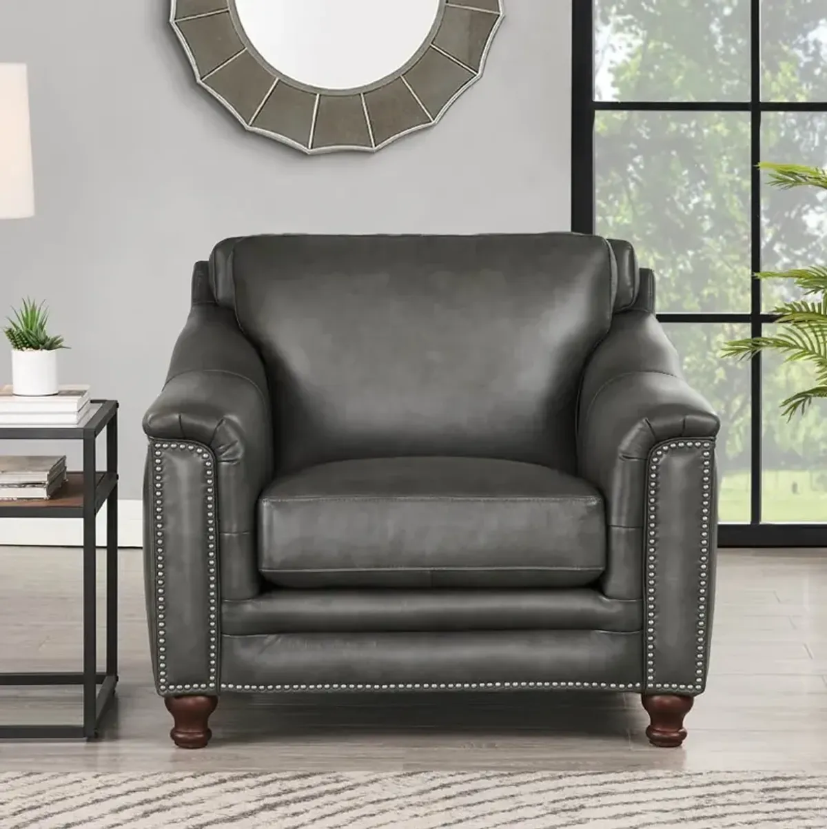 Billingham Ash Gray Leather Chair