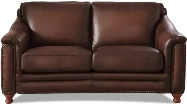 Billingham Caramel Brown Leather Loveseat