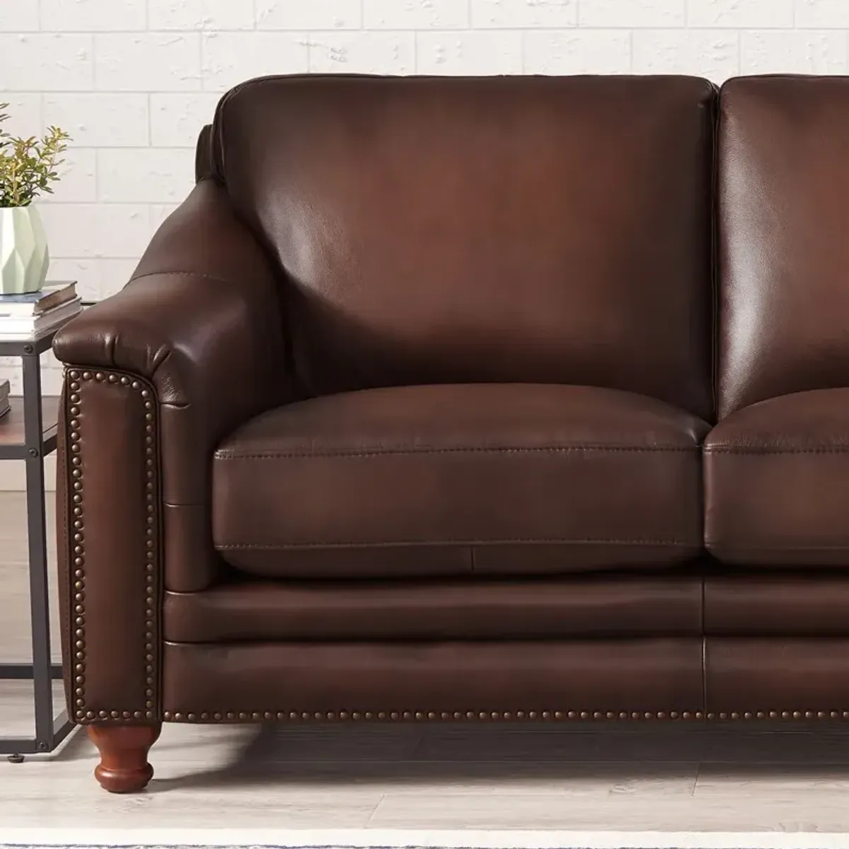 Billingham Caramel Brown Leather Sofa