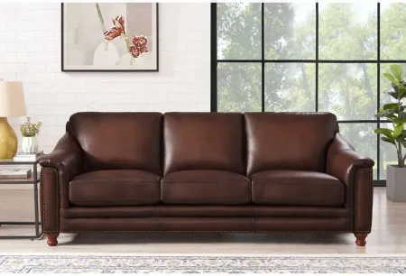 Billingham Caramel Brown Leather Sofa