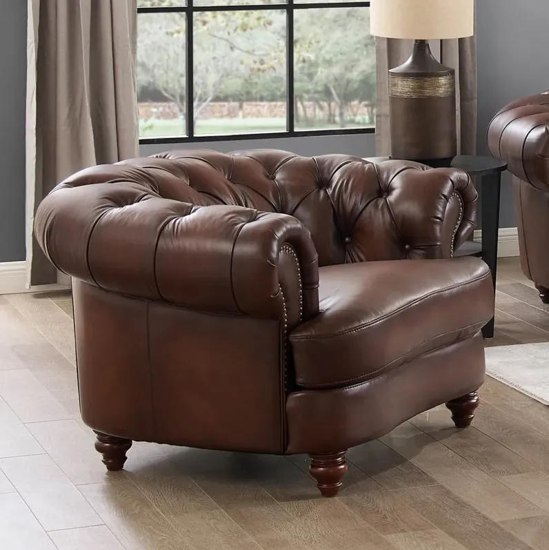 Nottingham Caramel Brown Leather Chair