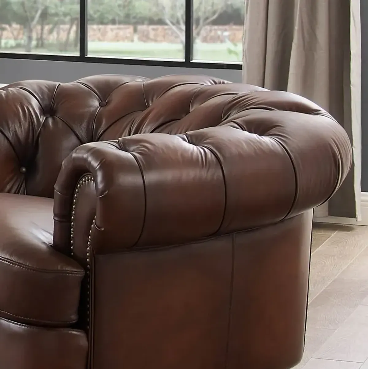 Nottingham Caramel Brown Leather Chair