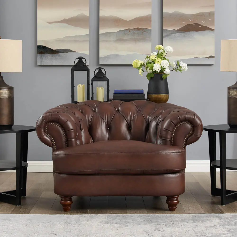 Nottingham Caramel Brown Leather Chair