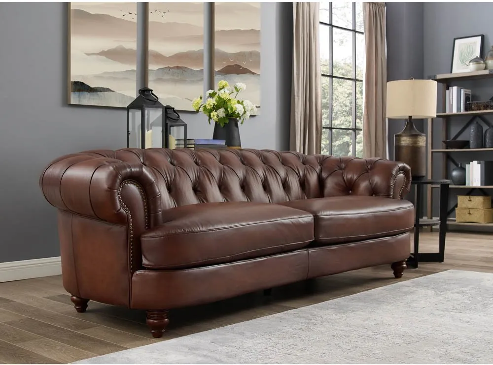 Nottingham Caramel Brown Leather Sofa