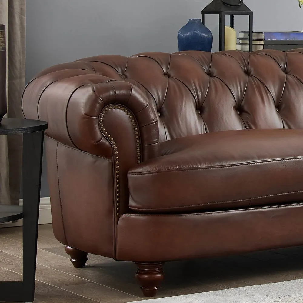 Nottingham Caramel Brown Leather Sofa