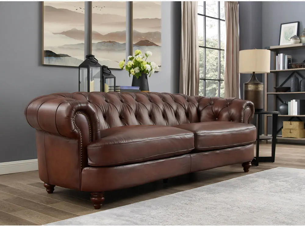 Nottingham Caramel Brown Leather Sofa