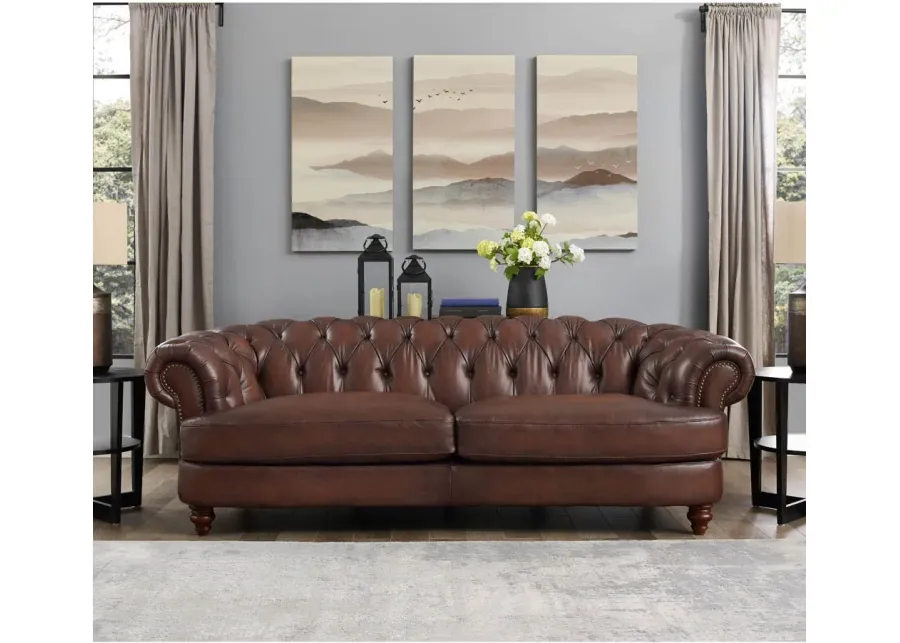 Nottingham Caramel Brown Leather Sofa