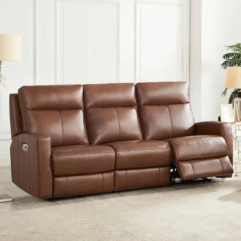 Modena Pecan Brown Zero Gravity Power Reclining Sofa