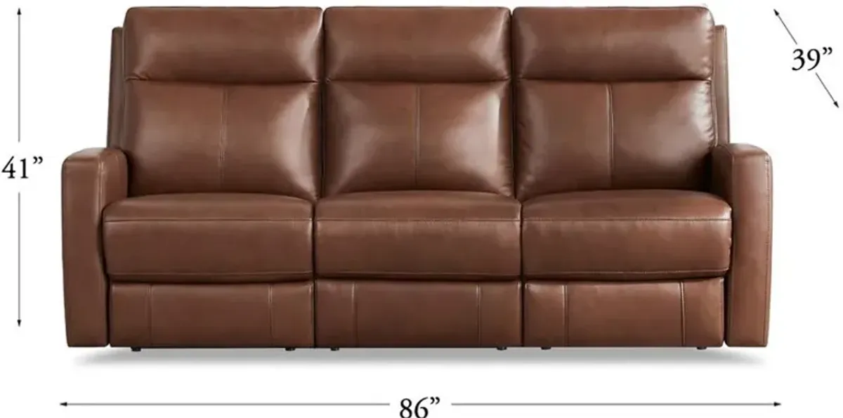 Modena Pecan Brown Zero Gravity Power Reclining Sofa