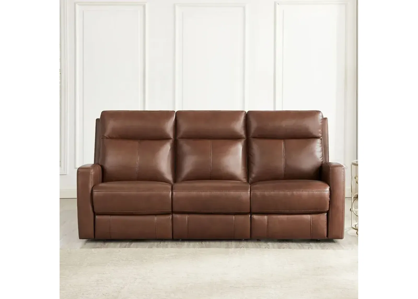 Modena Pecan Brown Zero Gravity Power Reclining Sofa