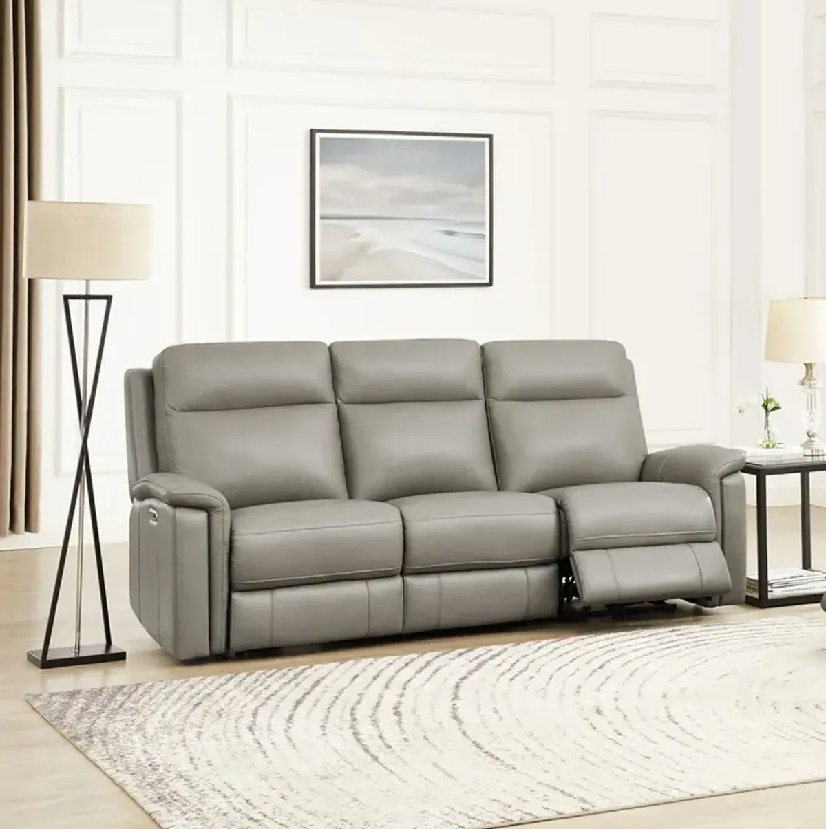 Cozy Gray Zero Gravity Power Reclining Sofa