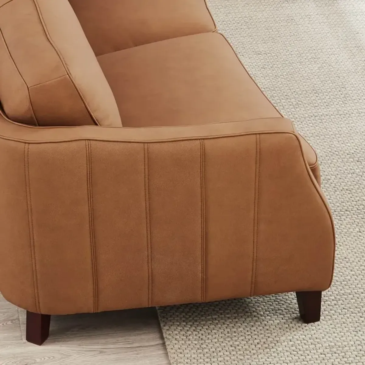 Sara Saddle Brown Leather Loveseat