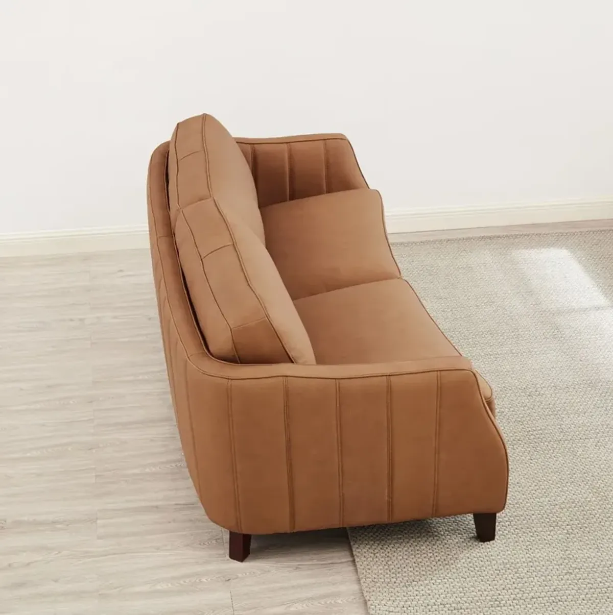 Sara Saddle Brown Leather Loveseat