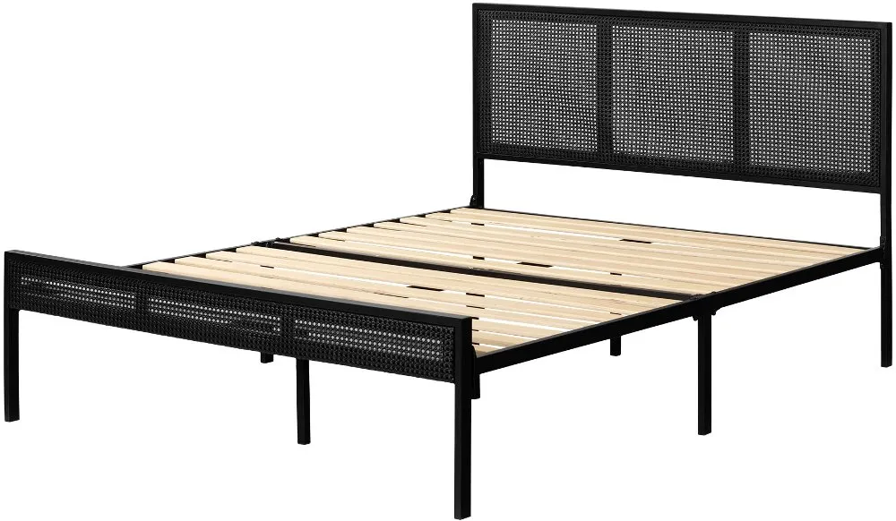 Hoya Black Full Platform Bed - South Shore