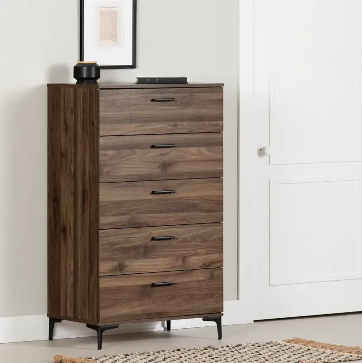 Musano Walnut 5-Drawer Chest