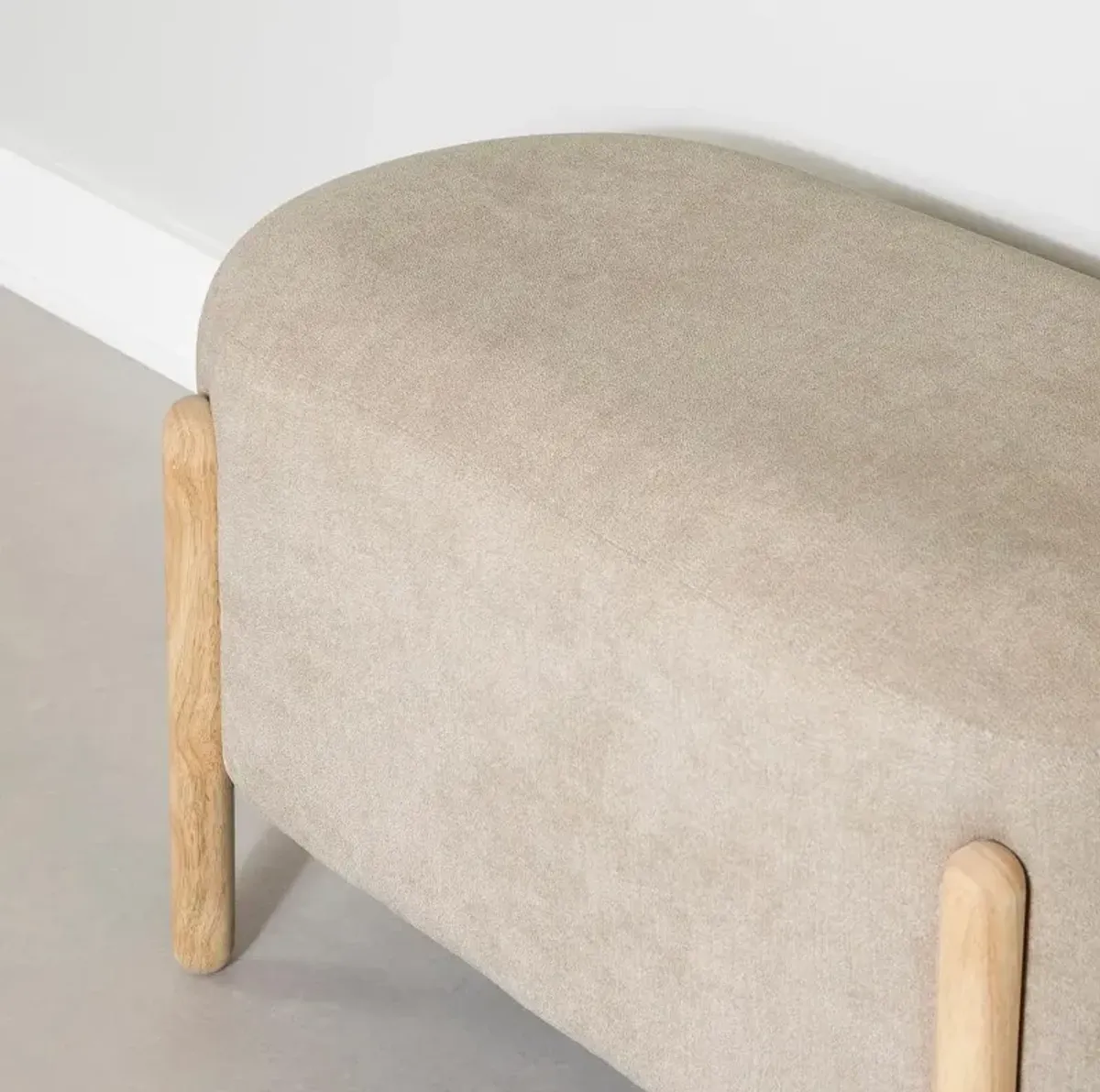 Flam Beige Upholstered Bench - South Shore