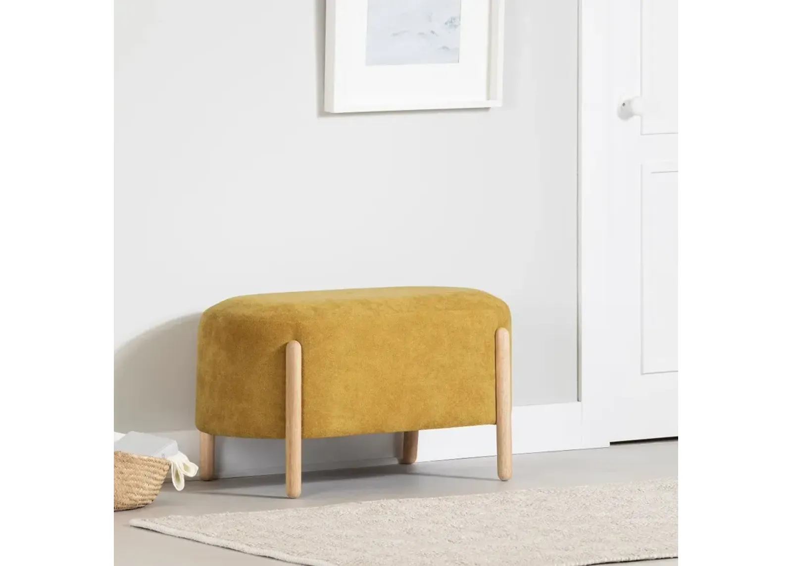 Flam Yellow Upholstered Bench - South Shore