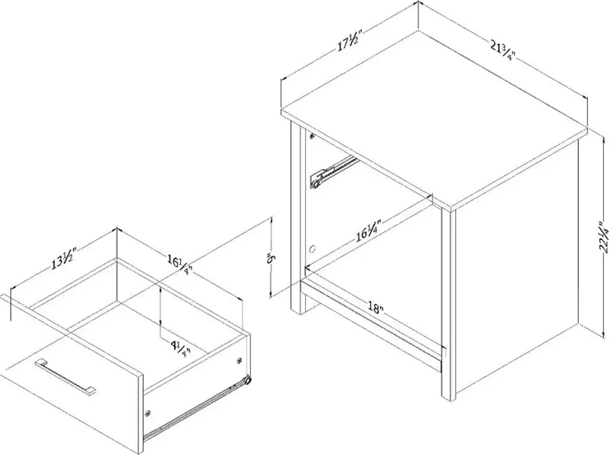 Fernley White Nightstand - South Shore