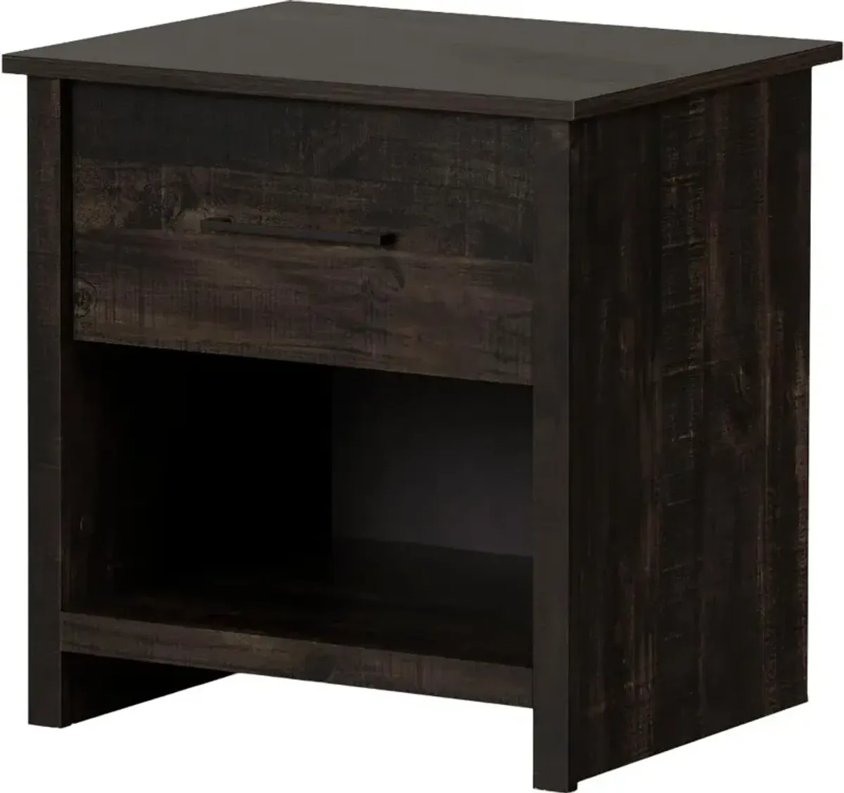 Fernley Rubbed Black Nightstand - South Shore