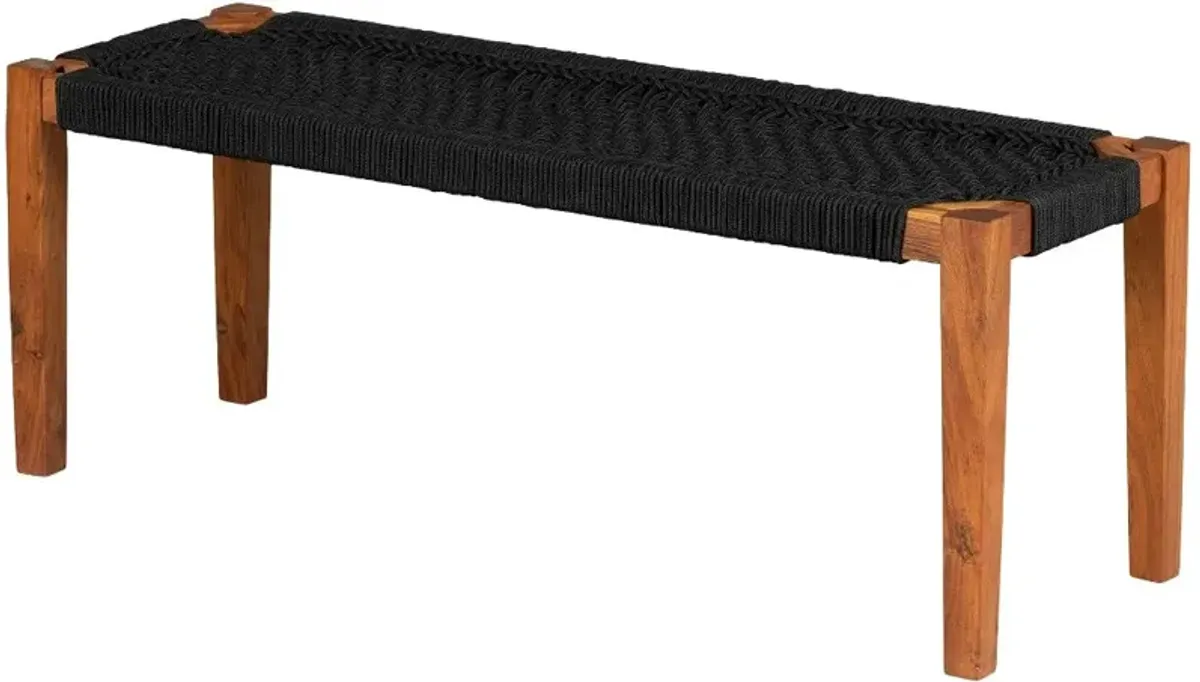 Agave Black Natural Wood Bench - South Shore