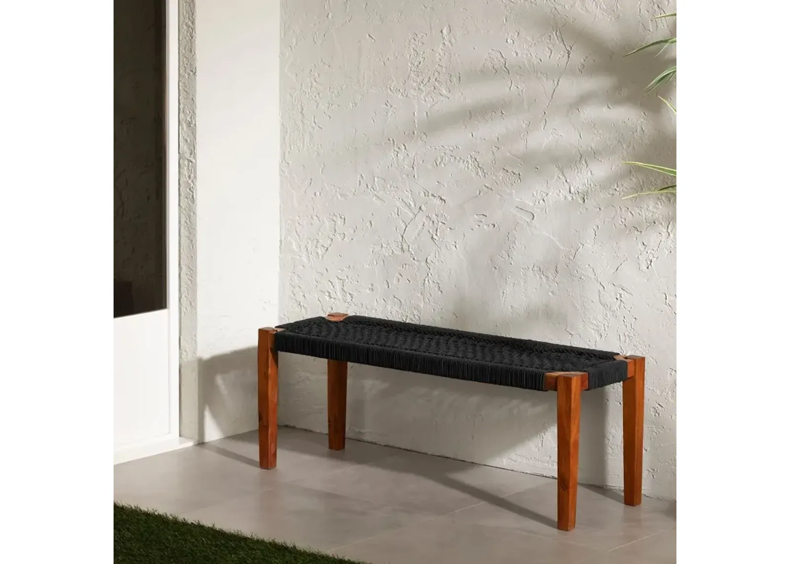 Agave Black Natural Wood Bench - South Shore