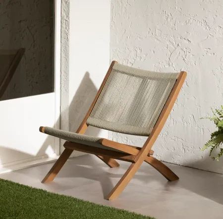 Agave Beige Natural Wood Lounge Chair - South Shore