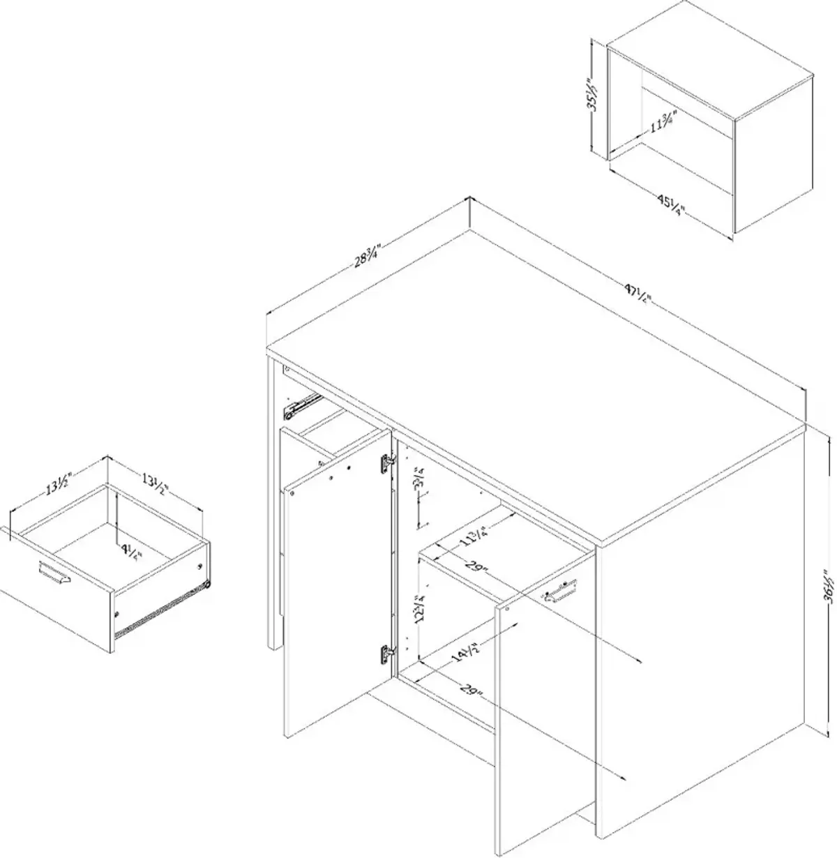 Amaro White and White Marble Kitchen Island - South Shore