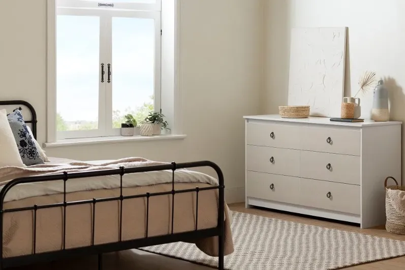 Plenny White & Beige 6-Drawer Double Dresser - South Shore