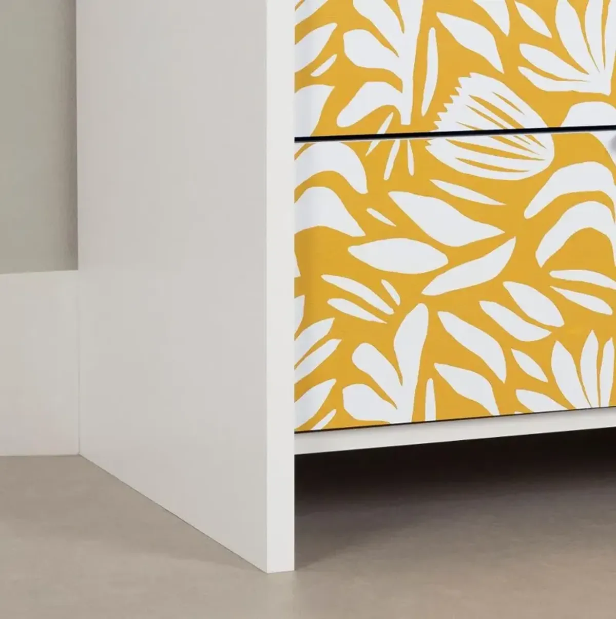 Bloom White and Yellow Dresser