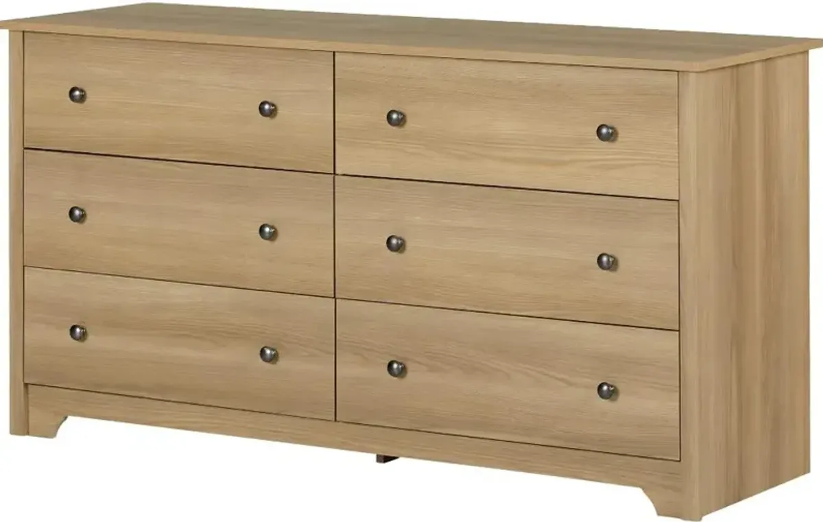 Vito Natural Ash 6-Drawer Double Dresser