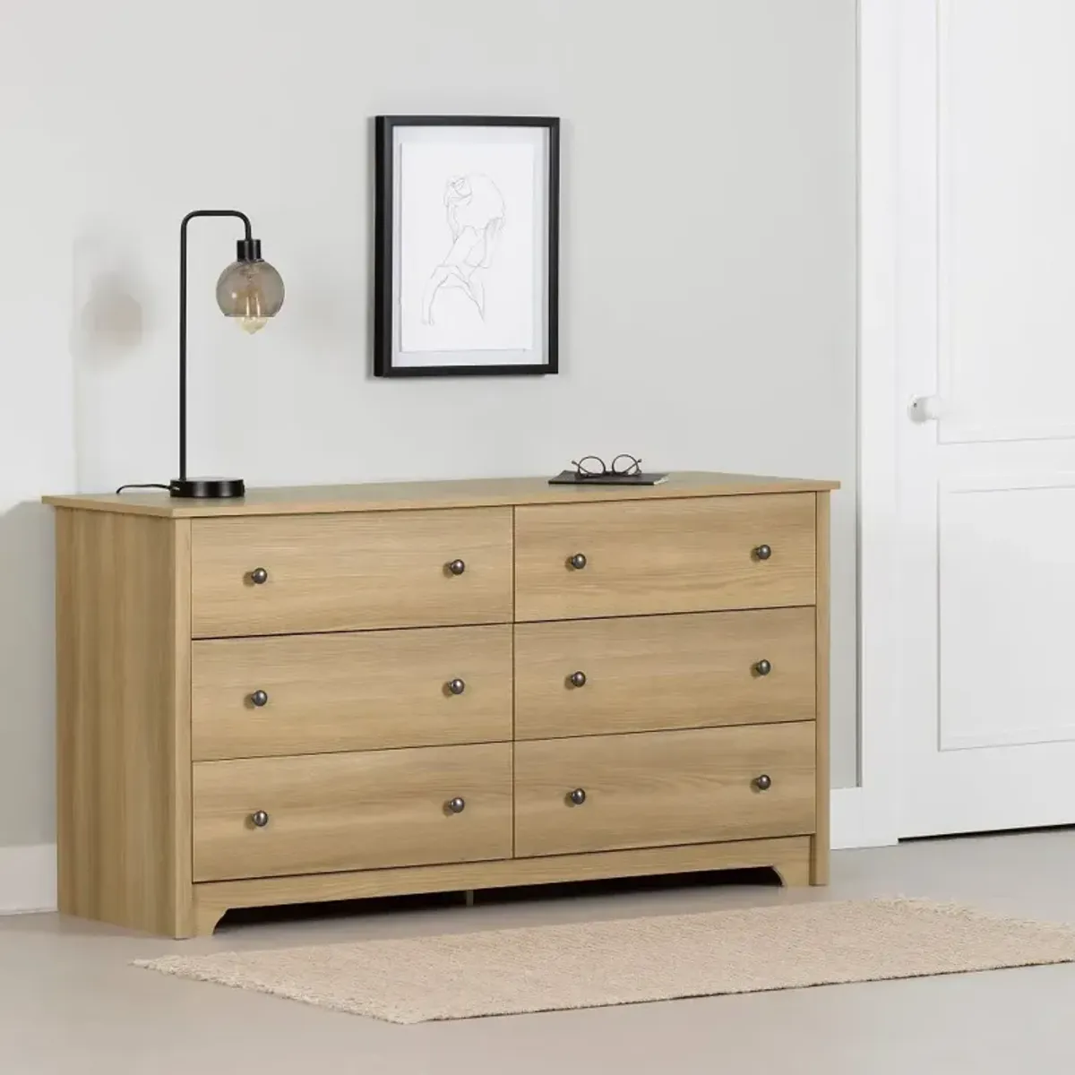 Vito Natural Ash 6-Drawer Double Dresser