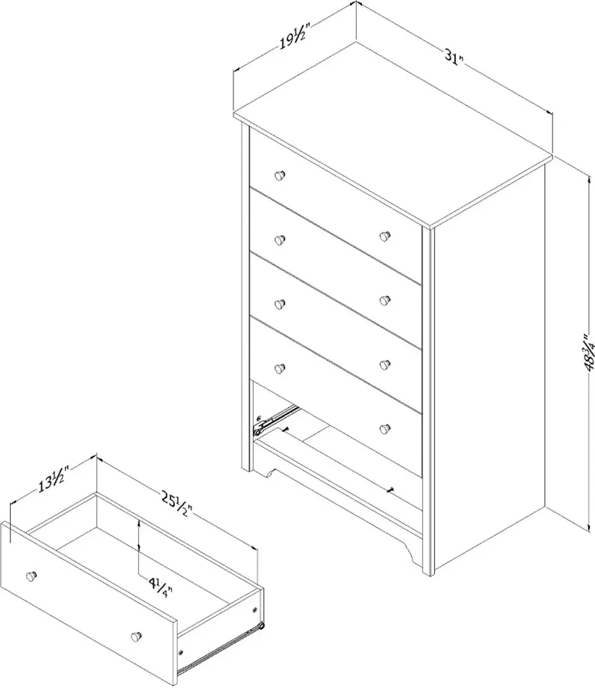 Vito Natural Ash 5-Drawer Chest