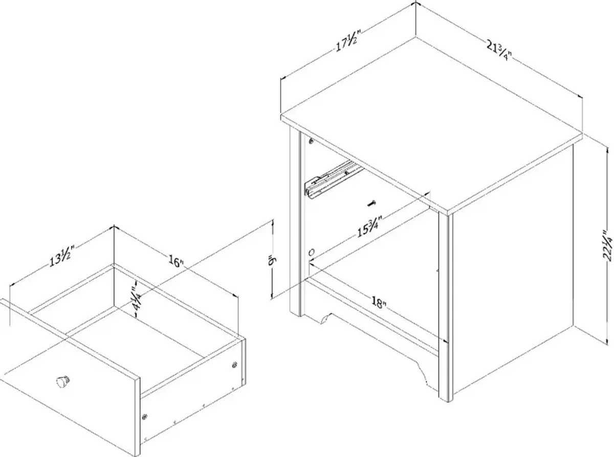 Vito Natural Ash 1-Drawer Nightstand