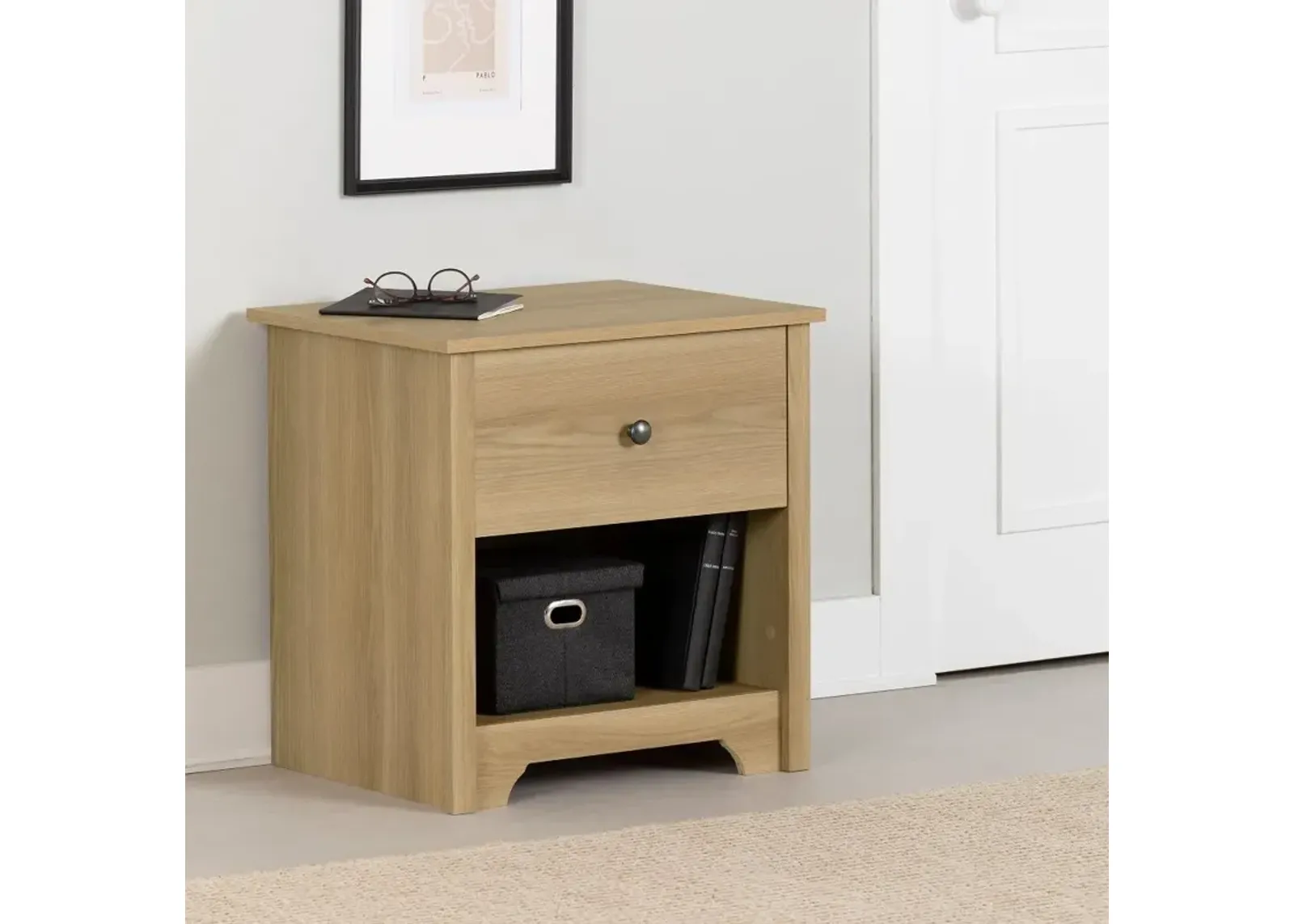 Vito Natural Ash 1-Drawer Nightstand