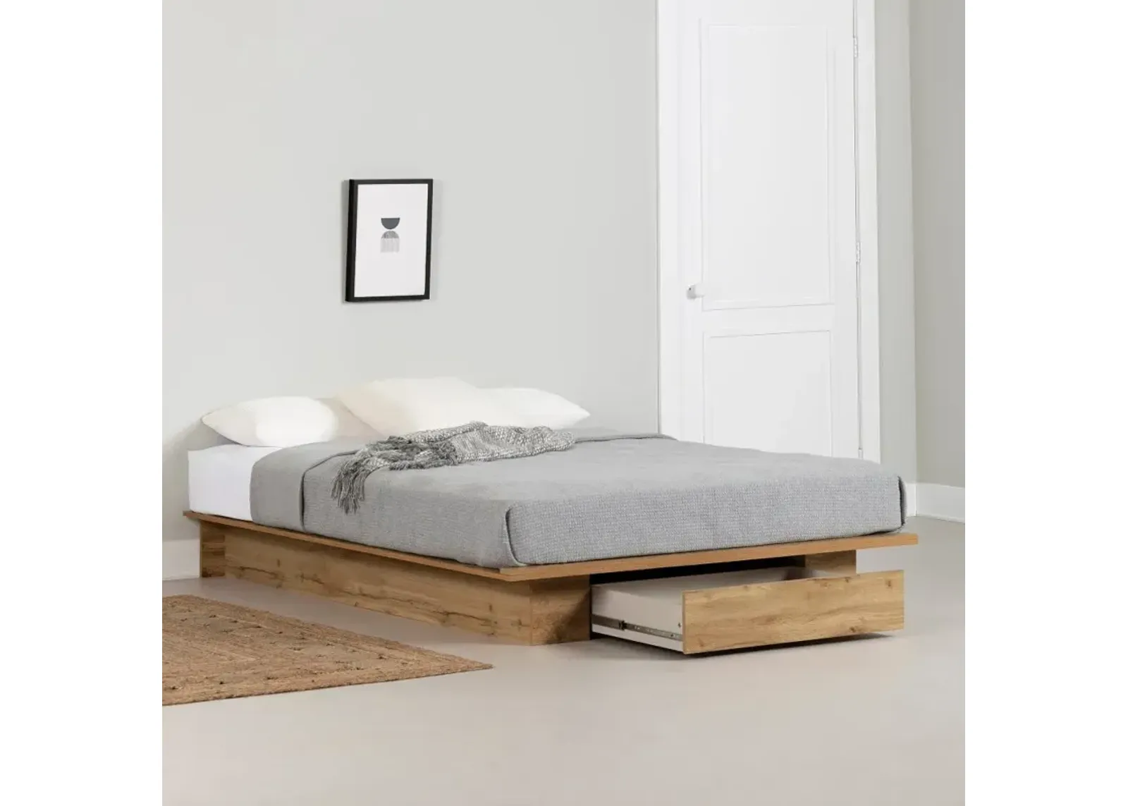 Musano Oak Full/Queen Platform Bed