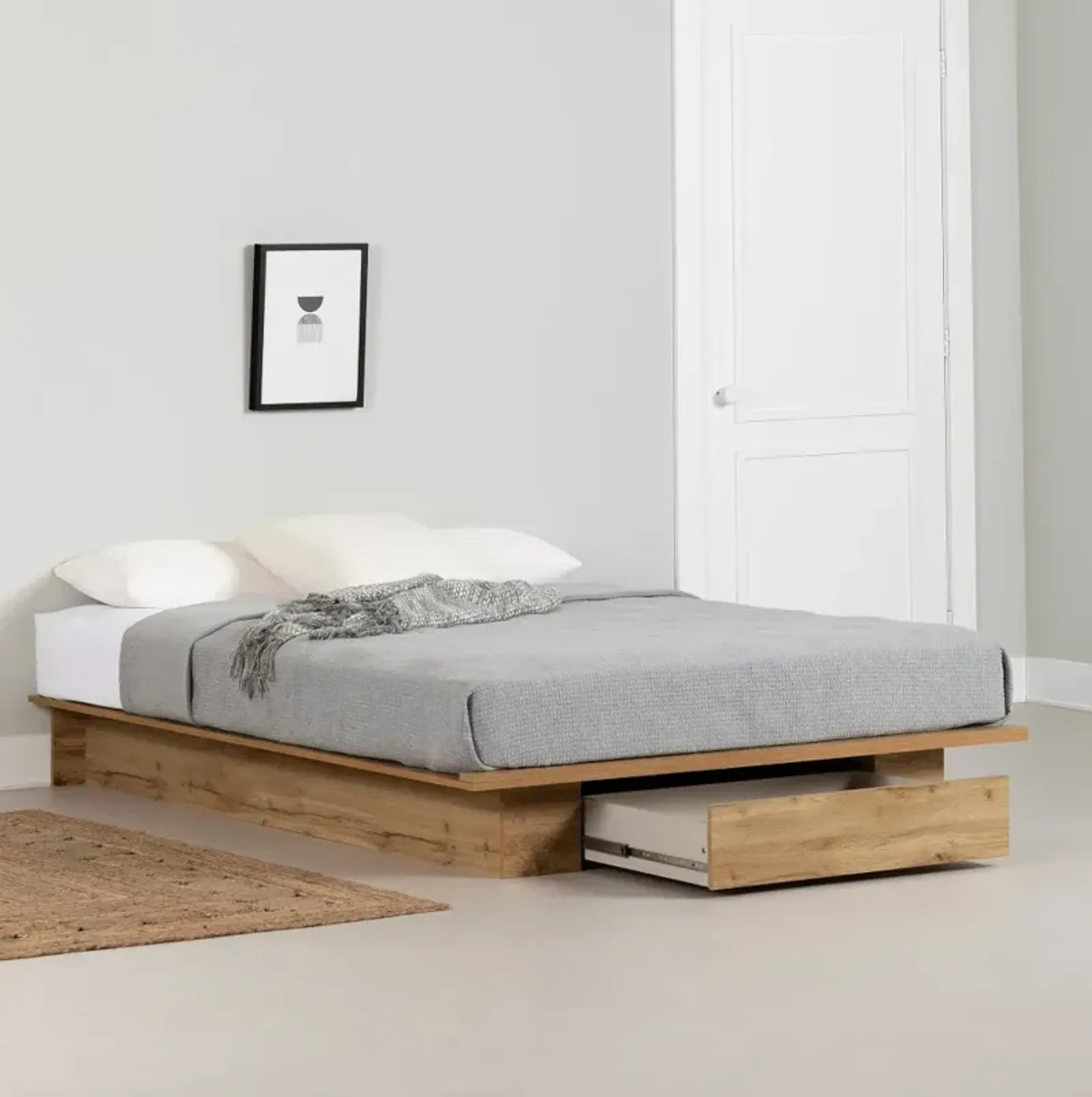 Musano Oak Full/Queen Platform Bed