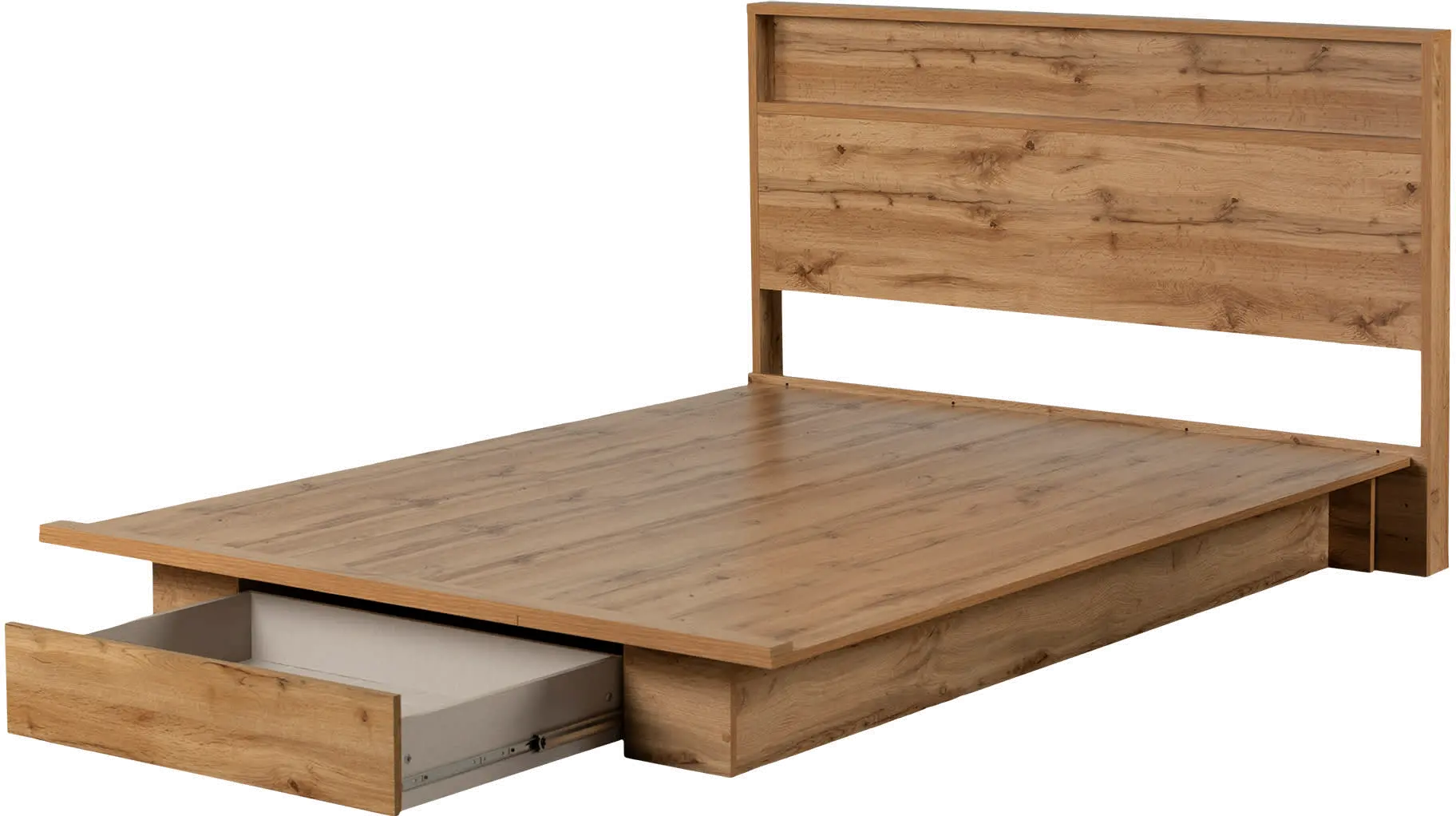 Musano Oak Full/Queen Bed with Headboard