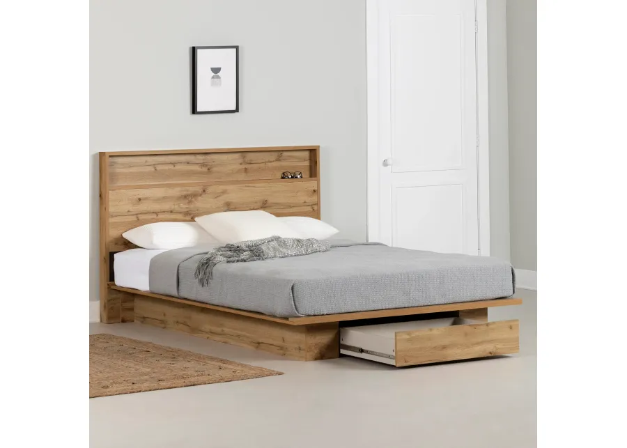 Musano Oak Full/Queen Bed with Headboard